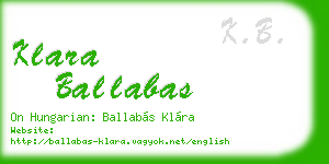 klara ballabas business card