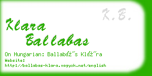 klara ballabas business card